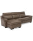 Фото #6 товара Julius II 3-Pc. Leather Chaise Sectional Sofa With 2 Power Recliners, Power Headrests And USB Power Outlet