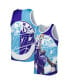 Men's Karl Malone Purple and Turquoise Utah Jazz Sublimated Player Tank Top