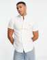 Фото #2 товара Polo Ralph Lauren icon logo slim fit short sleeve oxford shirt in white