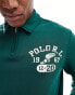 Polo Ralph Lauren retro sports logo half zip rugby sweatshirt in dark green