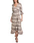 Sole Tatiana Linen-Blend Wrap Dress Women's Beige Xs