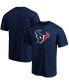 Фото #1 товара Men's Navy Houston Texans Big and Tall Primary Team Logo T-shirt