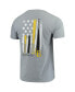 ფოტო #4 პროდუქტის Men's Gray Cal State Long Beach The Beach Baseball Flag Comfort Colors T-shirt