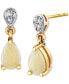 ფოტო #1 პროდუქტის Opal (3/8 ct. t.w.) & Diamond Accent Drop Earrings in 14k Gold