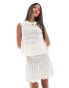 Фото #1 товара River Island crochet sleeveless top co-ord in white