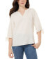 ფოტო #1 პროდუქტის Petite Printed 3/4-Sleeve Tunic Top