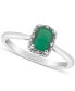 ფოტო #1 პროდუქტის Emerald (5/8 ct. t.w.) and Diamond Accent Ring in Sterling Silver