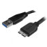 Фото #4 товара StarTech.com Slim Micro USB 3.0 Cable - M/M - 0.5m (20in) - 0.5 m - USB A - Micro-USB B - USB 3.2 Gen 1 (3.1 Gen 1) - Male/Male - Black