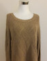 Charter Club Women's Crew Neck Sweater Button Sleeve Taupe L