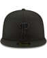 Фото #4 товара Men's Black Philadelphia Phillies Primary Logo Basic 59FIFTY Fitted Hat