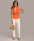 ფოტო #5 პროდუქტის Donna Karan Women's V-Neck Wrap-Detail Sleeveless Top