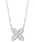 ფოტო #1 პროდუქტის Lab-Created Diamond Flower 18" Pendant Necklace (3/8 ct. t.w.) in Sterling Silver