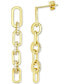 ფოტო #1 პროდუქტის Cubic Zirconia Polished Chain Link Linear Drop Earrings in 14k Gold-Plated Sterling Silver
