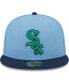 ფოტო #4 პროდუქტის Men's Light Blue, Navy Chicago White Sox Green Undervisor 59FIFTY Fitted Hat