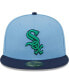 Men's Light Blue, Navy Chicago White Sox Green Undervisor 59FIFTY Fitted Hat