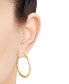 ფოტო #2 პროდუქტის Textured Hoop Earrings in 14k Gold, 1 3/8 inch