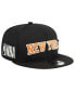 Men's Black New York Knicks Post-Up Pin Mesh 9FIFTY Snapback Hat