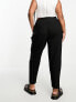 ASOS DESIGN Curve smart tapered trouser in black