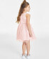 Little & Toddler Girls Pink 3D Floral Organza Social Dress