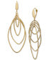 Фото #1 товара Polished & Textured Interlocking Navette Orbital Drop Earrings in 14k Gold