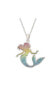 ფოტო #1 პროდუქტის Princess Ariel Silver Flash Plated Rainbow Glitter Pendant Necklace, 18''