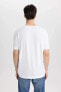 Erkek T-shirt Beyaz B9002ax/wt34