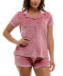 Фото #8 товара Women's 2-Pc. Ribbed Velour Pajamas Set