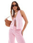 Фото #1 товара The Frolic lucia tie front beach waistcoat top in pink