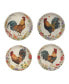Фото #1 товара Floral Rooster Set of 4 Soup/Pasta Bowl 9"