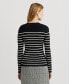 ფოტო #2 პროდუქტის Women's Striped Crewneck Sweater, Regular & Petite