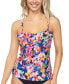 Фото #1 товара Women's Tahiti Floral-Print Ruffled Tankini Top, Created for Macy's