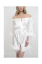 Women's Bridal Off-The-Shoulder Hair and Makeup Robe Feather Trim On The Sleeve and Hem