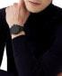 ფოტო #6 პროდუქტის Men's Summit 3 Black Leather Strap Smart Watch 42mm