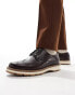 Фото #1 товара ASOS DESIGN lace up brogue shoes in brown leather with contrast white sole