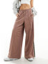 Фото #7 товара Fred Perry wide leg track pants trousers in pink