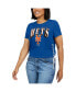 Фото #2 товара Women's Royal New York Mets Side Lace-Up Cropped T-shirt