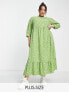 Фото #1 товара Glamorous Curve maxi smock dress in green white floral