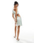 Style Cheat one shoulder mini dress with cut out in sage