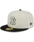 Men's Stone, Black New York Yankees Chrome 59FIFTY Fitted Hat