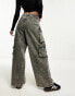 Фото #3 товара DTT Haylee cargo pocket wide leg jeans in tinted wash