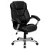 Фото #4 товара High Back Black Leather Contemporary Executive Swivel Chair With Arms
