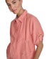 ფოტო #6 პროდუქტის Women's Roll-Tab Button-Front Crinkle Jacket