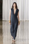 Фото #1 товара Длинное платье с v-образным вырезом — zw collection ZARA