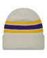 Men's Cream Minnesota Vikings Team Stripe Cuffed Knit Hat