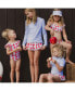 ფოტო #2 პროდუქტის Toddler, Child Girls Cornflower Stripe Sustainable LS Rash Top