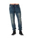 Фото #1 товара Джоггеры джинсы Level 7 премиумные Вязаные синие сандалии для мужчин, с латными налокотниками