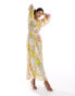 Фото #1 товара Never Fully Dressed balloon sleeve maxi dress in mixed sunshine print