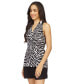 Фото #14 товара Women's Zebra-Print Button-Front Sleeveless Top