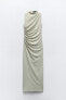 Фото #10 товара Платье миди со сборками без рукавов ZARA
