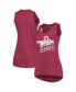 Фото #2 товара Women's Crimson Oklahoma Sooners Ferris Melange V-Neck Tank Top